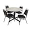Kobe Kobe Round Table & Chair Set, Wood, Metal, Vinyl Top, Maple TKB48RNDPL29BK - alternate 1